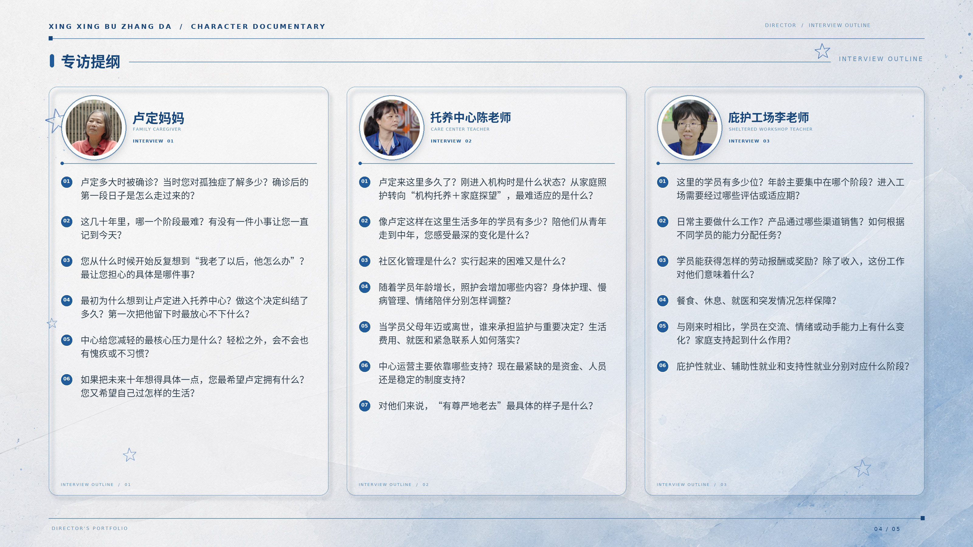 《星星不长大》专访提纲